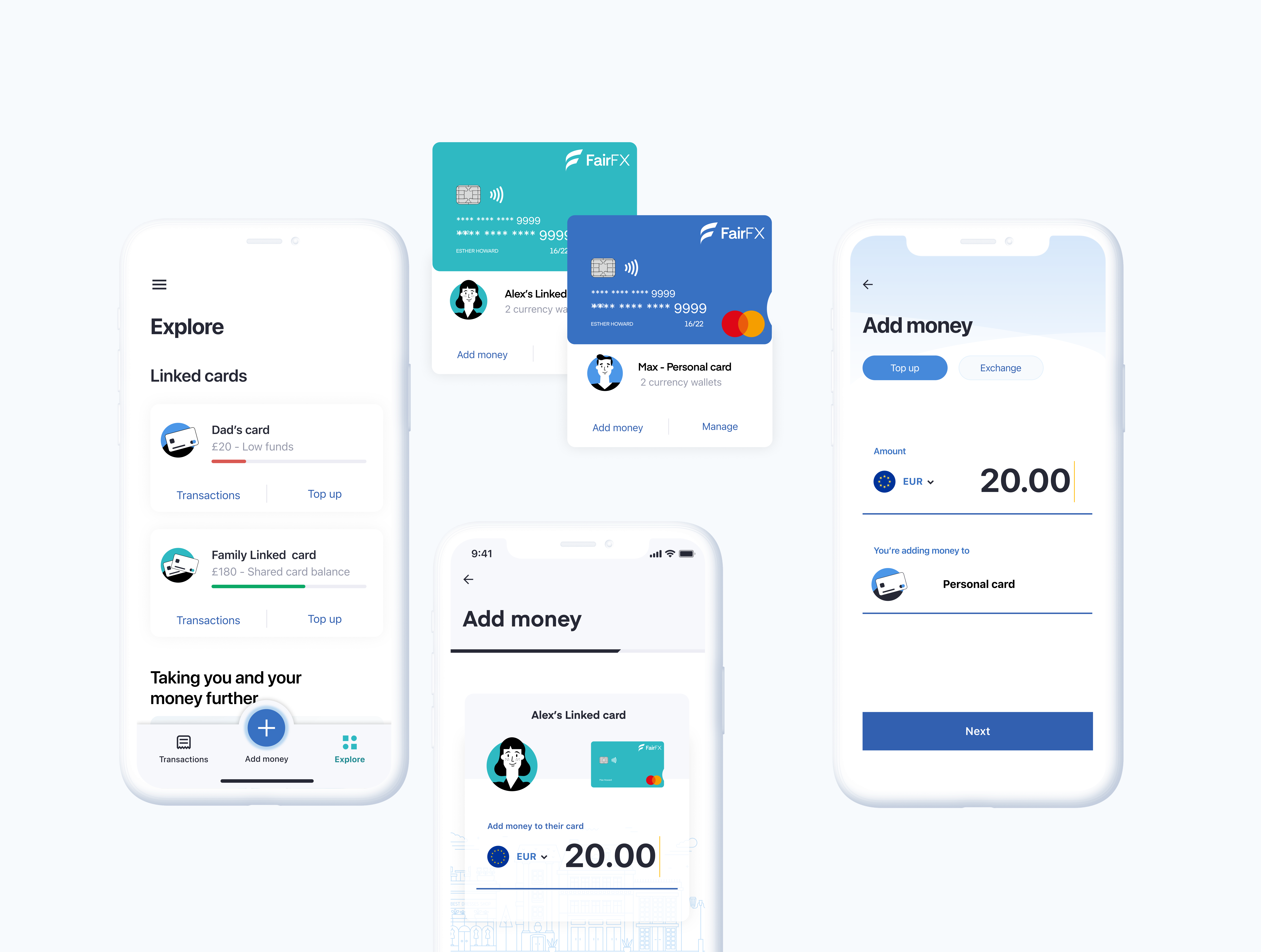 FairFX Balance Architecture - multi-currency and multi-card system architecture and user flows